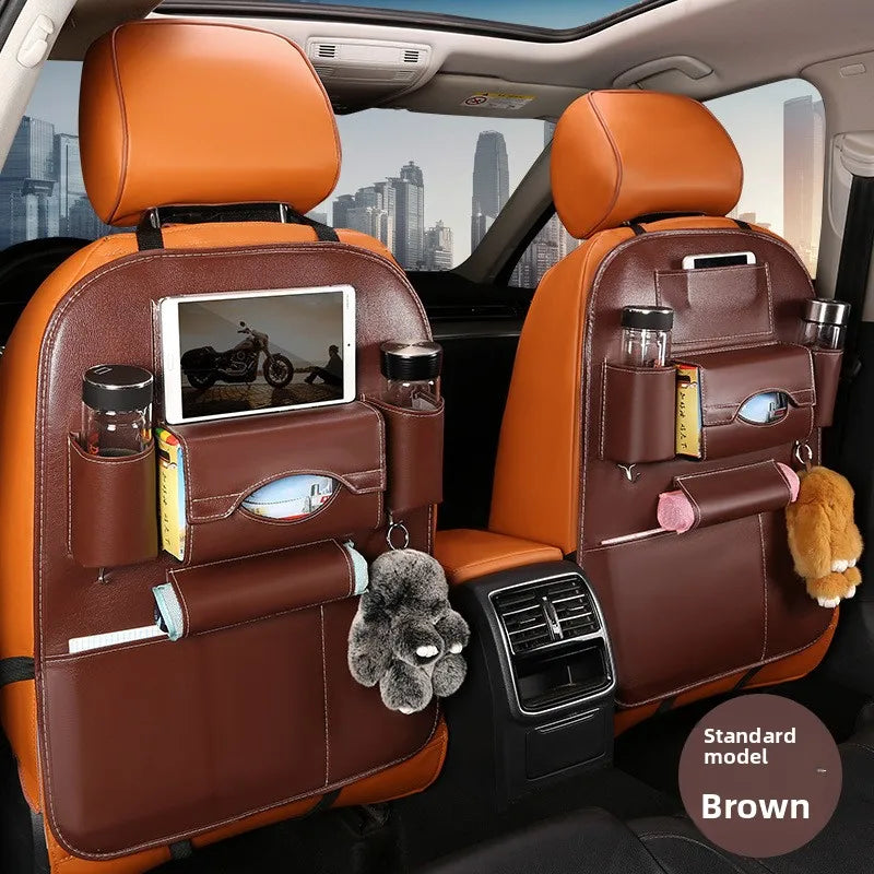 Leather Car Seat Organizer with Tray