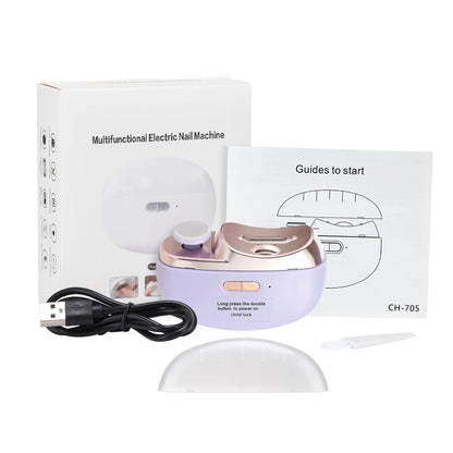 Rotatable Electric | Nail Clipper  With Light Nails Trimmer Manicure Polishing Tools