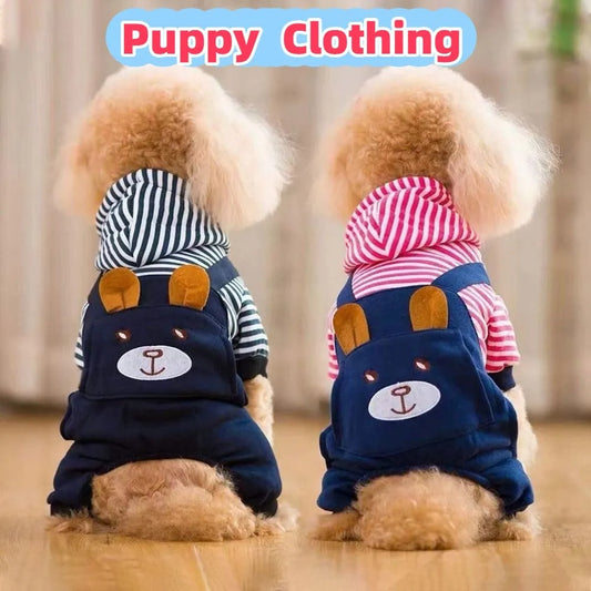 Striped Dog Hoodie Winter Outfit