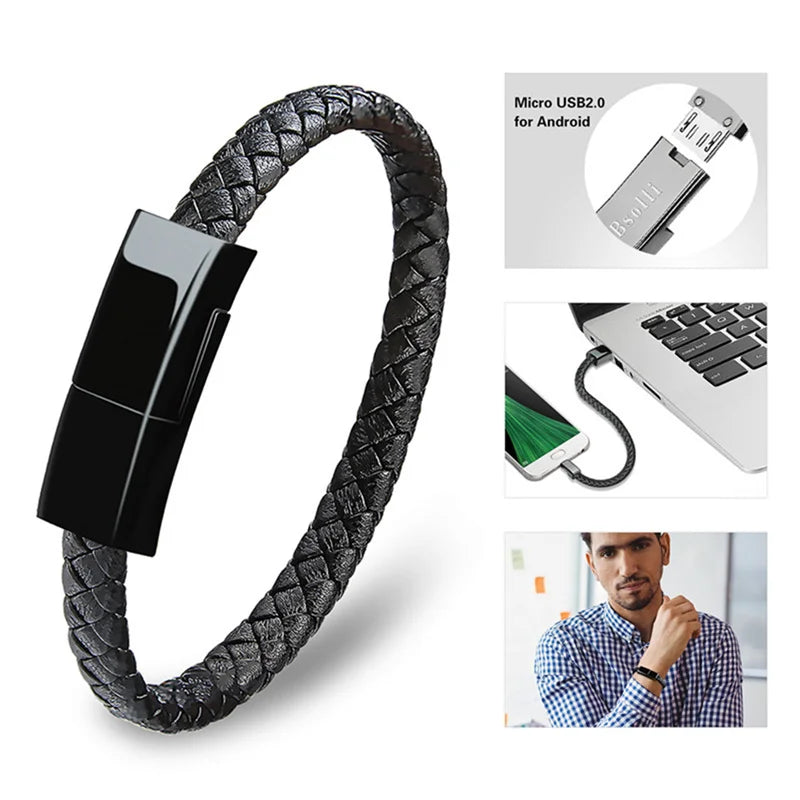 USB Bracelet Charger – Leather Design