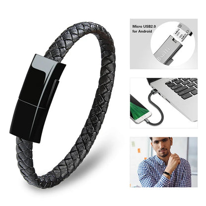 USB Bracelet Charger – Leather Design