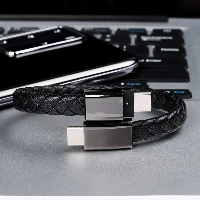 USB Bracelet Charger – Leather Design