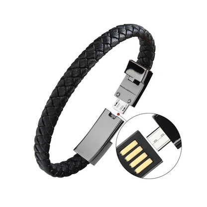 USB Bracelet Charger – Leather Design
