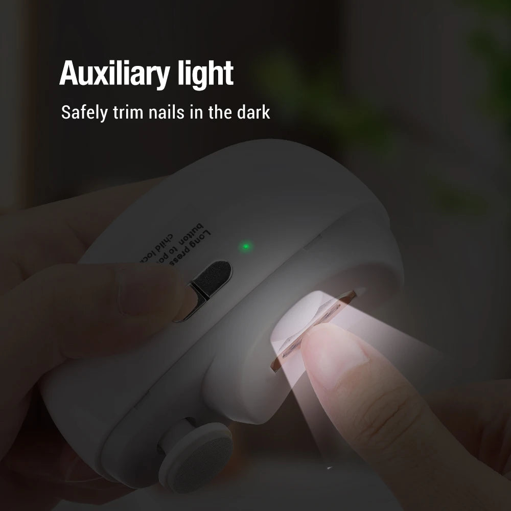 Rotatable Electric | Nail Clipper  With Light Nails Trimmer Manicure Polishing Tools