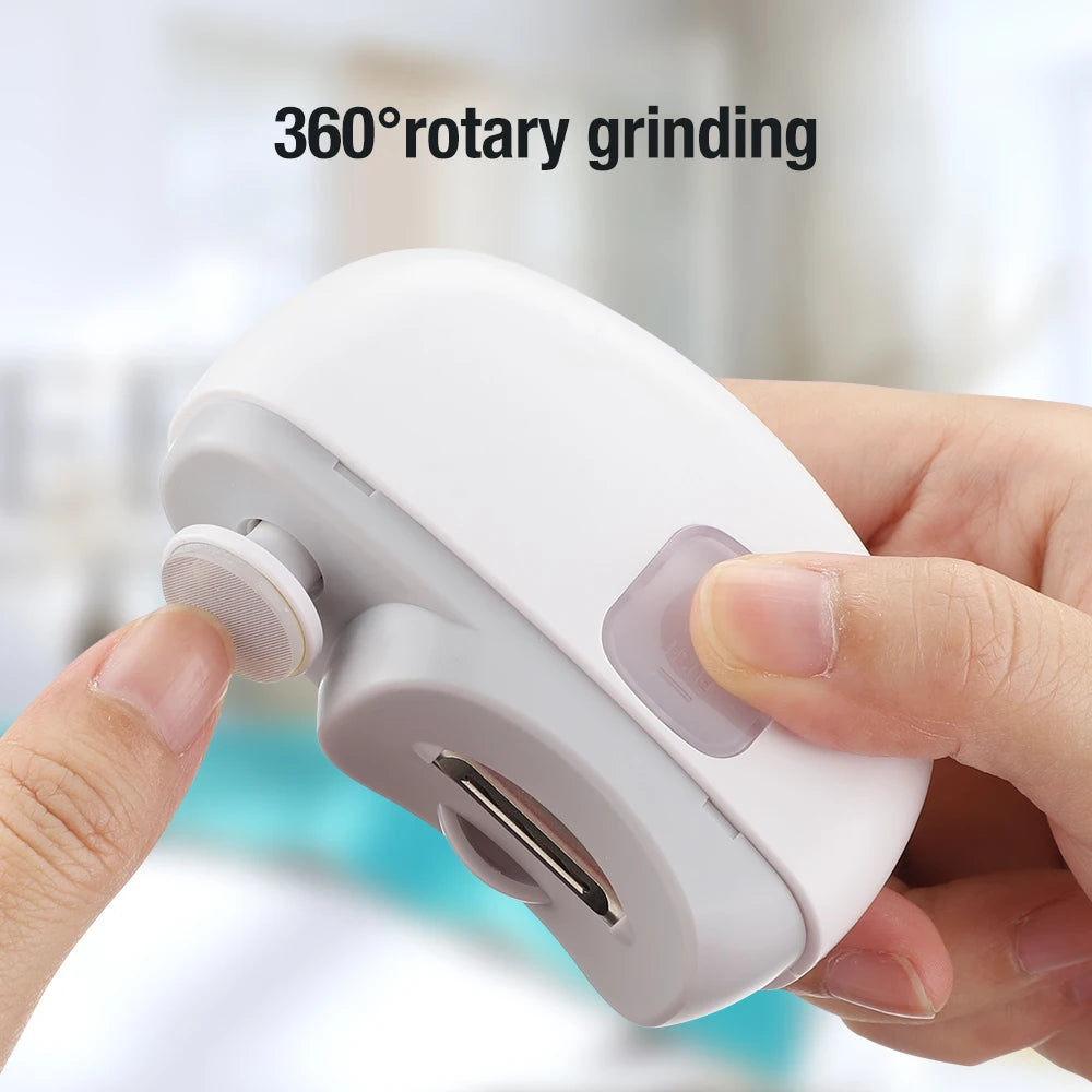 Rotatable Electric | Nail Clipper  With Light Nails Trimmer Manicure Polishing Tools