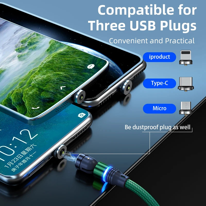 Magnetic USB Charging Cable 180° Rotate